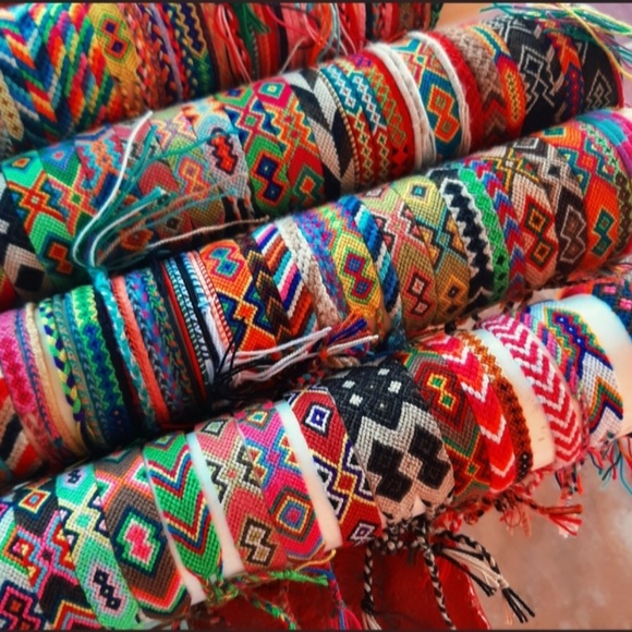 Unisex woven bracelets/ packs x 8 / Multicolor - Picture 4 of 8